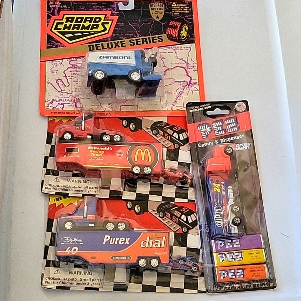 Die cast vehicles and pez